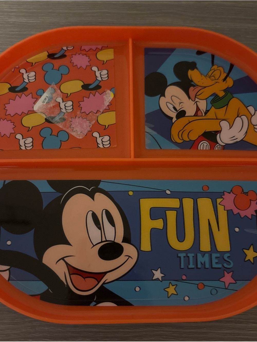 Mickey Mouse & Friends Child’s  Reversible Lunch Plate -Plastic/Donald-Disney